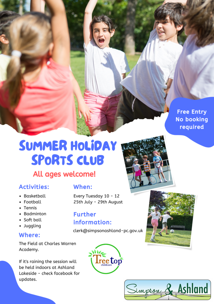 Summer holiday sports club poster