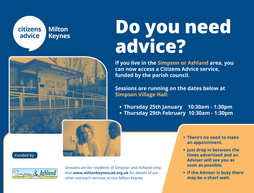 Citizens Advice Poster - see information below
